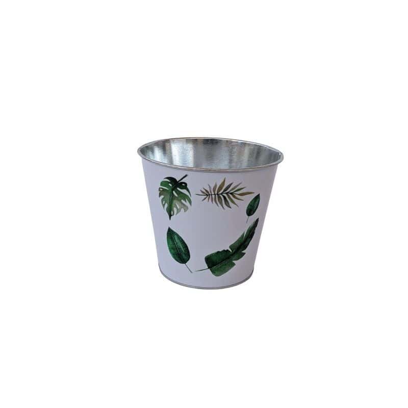Pot en zinc motif végétal Gari