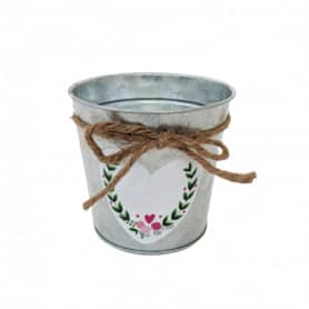Cache-pot rond en zinc et...