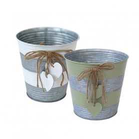 Cache-pot rond en zinc...
