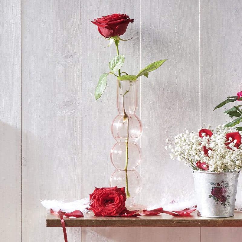 Vase bougeoir en verre - Grossiste décoration tendance St Valentin