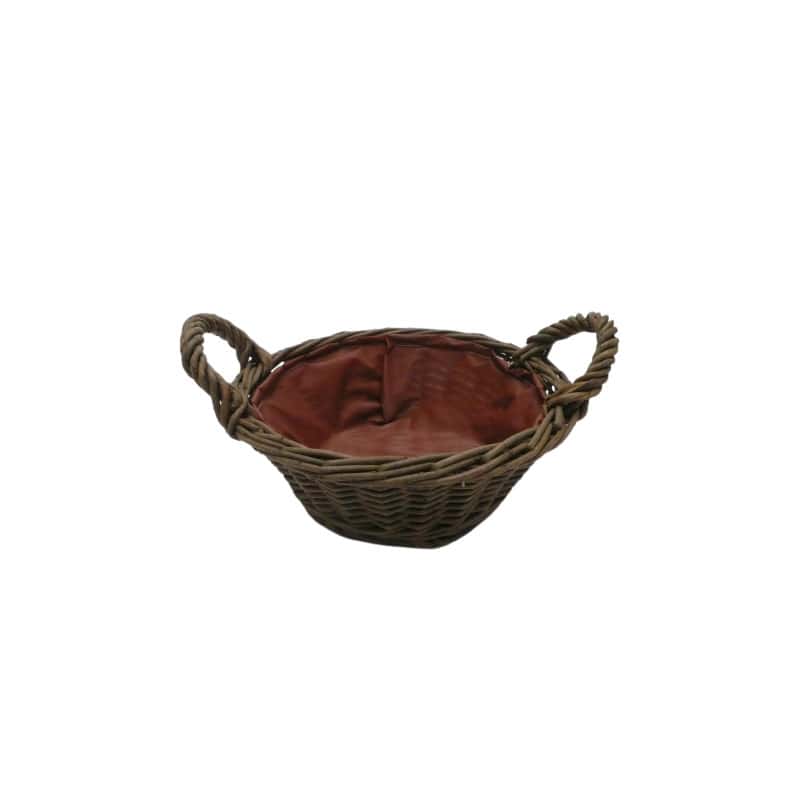 Coupe ronde à anses osier maron foncé Coupe ronde à anses osier maron foncé