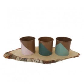 Cache-pot rond en zinc bicolore plusieurs tailles - Flash