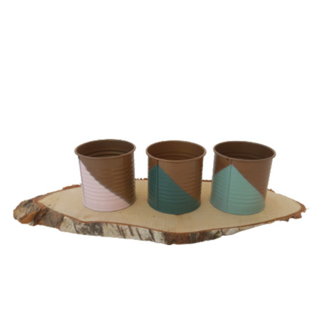 Cache-pot rond en zinc bicolore plusieurs tailles - Flash