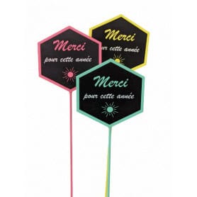 Pic ardoise losange "Merci" multi couleurs avec motifs