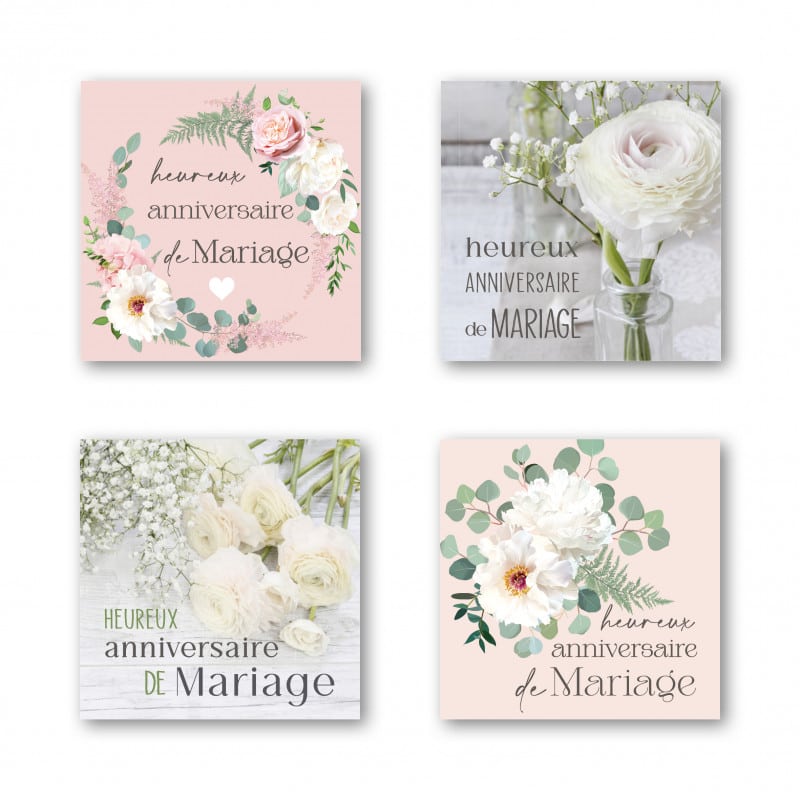 Etiquette adhésive "anniversaire de mariage" fournisseur fleuriste Etiquette adhésive "anniversaire de mariage" fournisseur fleuriste
