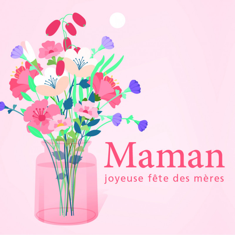 Carte message fête des mères fournisseur fleuriste