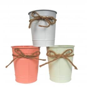 Pots en zinc ronds assortis Anzio