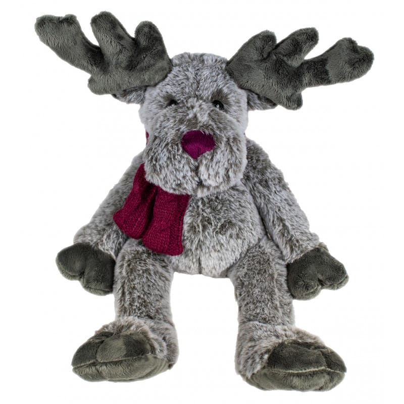 Peluche renne assis avec écharpe Peluche renne assis avec écharpe