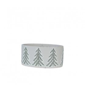 Coupe / pot ciment motifs sapin décoration fleuriste