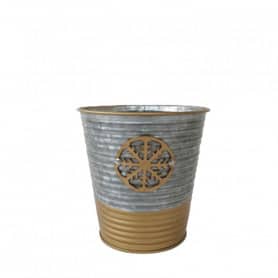 Pot rond zinc avec motif contenant grossiste fleuriste