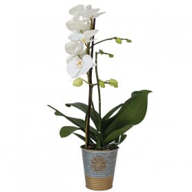 Pot rond zinc avec motif flocon neige Renaud Distribution