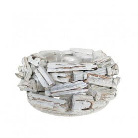 Coupe ronde bois blanchi -...