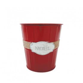 Pot rond zinc patch métal Noël Boréale - 3 Tailles