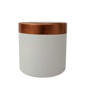 Pot en céramique bordure or contenant Renaud Distribution