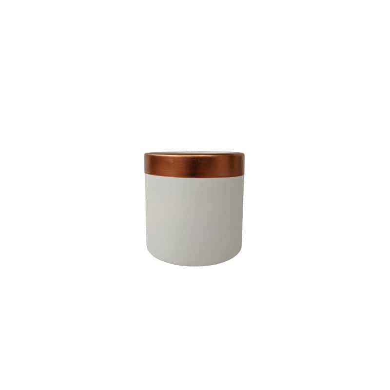 Pot en céramique bordure or contenant Renaud Distribution