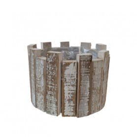 Coupe ronde en bois - haut irrégulier - D.17 cm x H. 12 cm