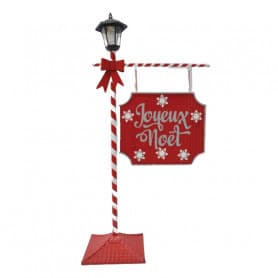 Lampadaire solaire de noël Santa - H. 121 cm