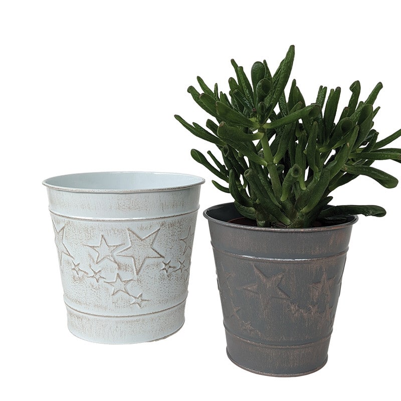 Pot rond zinc noël contenants fleuriste