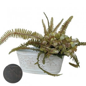 Jardinière zinc ovale noël  motifs étoile contenant