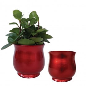 Pot céramique rouge brillant Varana - 3 Tailles