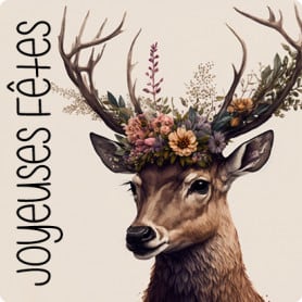 Etiquettes  message "Joyeuses fêtes" noël fleuriste