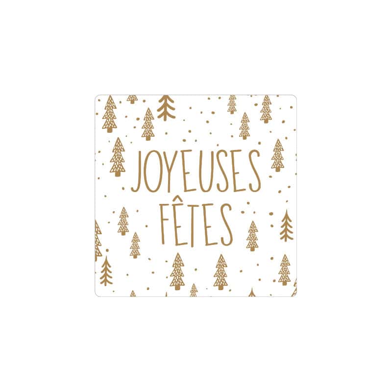 Etiquettes  message "Joyeuses fêtes" noël fleuriste
