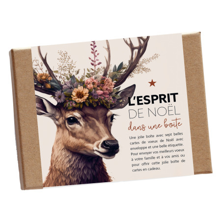 Coffret cartes "Joyeuses fêtes" noël grossiste fleuriste