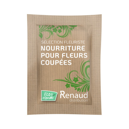 Nourriture pour fleurs coupées sachets papier.