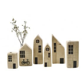 Maisons en bois + éprouvette (x6)