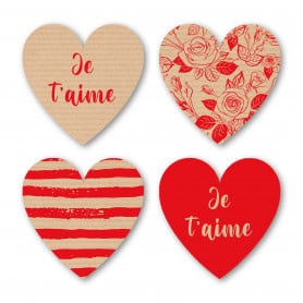 Étiquettes Joyeuse Saint Valentin rose vintage