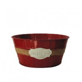 Coupe ronde zinc patch métal Noël - 21 X H. 8.8 cm