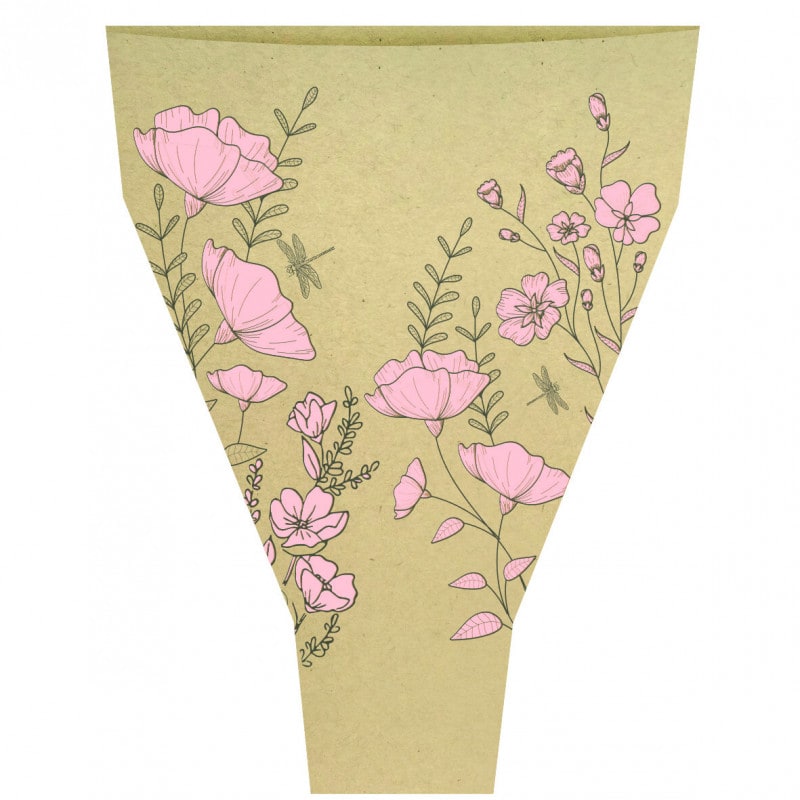 Cône kraft motifs fleurs étuis emballage grossiste fleuriste Cône kraft motifs fleurs étuis emballage grossiste fleuriste