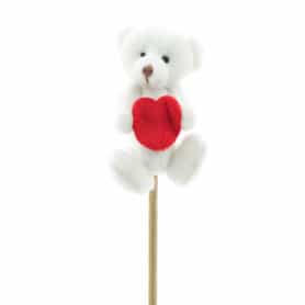 Pic ours blanc cœur saint valentin décoration grossiste