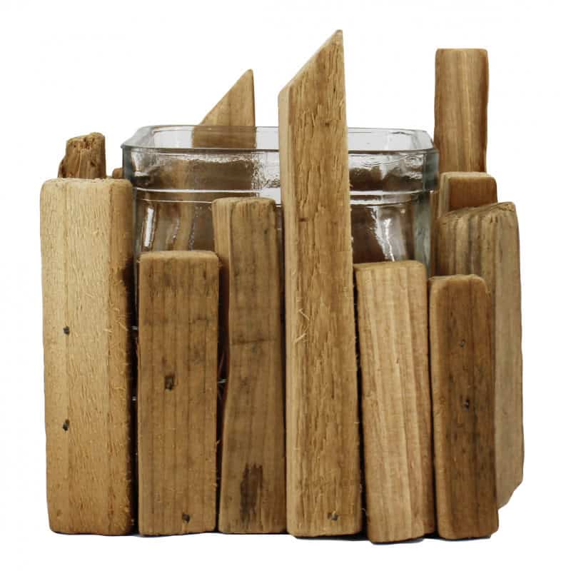 Vase cube support bois Lilo - 2 tailles