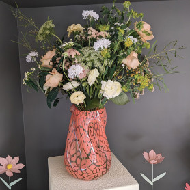 Vase fantaisie en verre contenant décoration grossiste