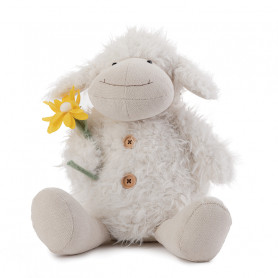 Mouton avec fleur peluche décoration grossiste