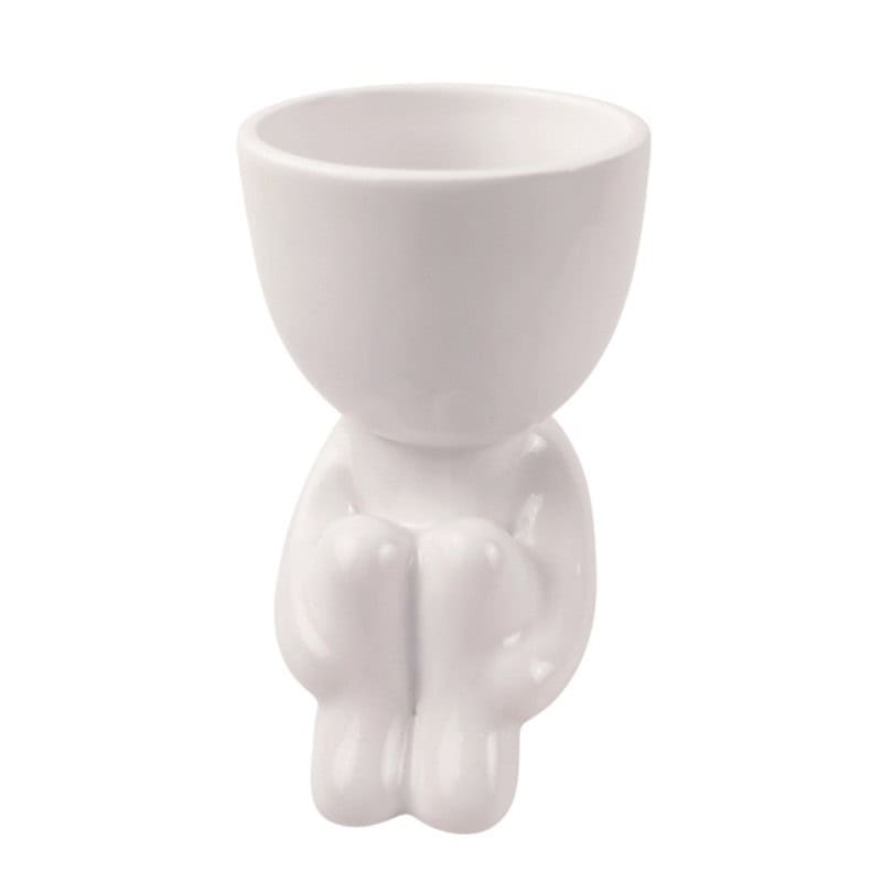 Pot céramique personnage blanc décoration grossiste Pot céramique personnage blanc décoration grossiste