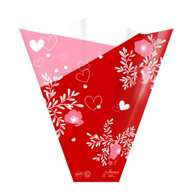 Housse à bouquet coeur saint valentin emballage grossiste