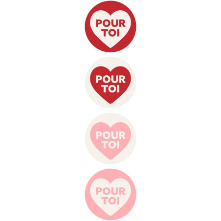 Etiquettes rondes amour pour toi emballage  grossiste