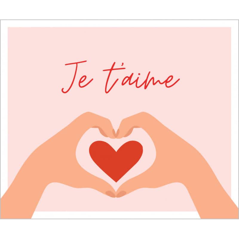 Carte je t'aime saint valentin emballage grossiste