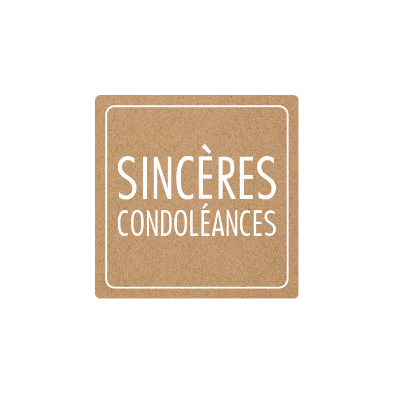 Etiquettes carrées sincères condoléances deuil emballage grossiste Etiquettes carrées sincères condoléances deuil emballage grossiste