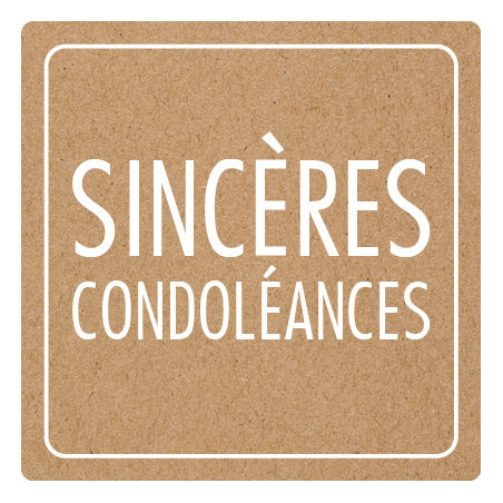 Etiquettes carrées sincères condoléances deuil emballage grossiste