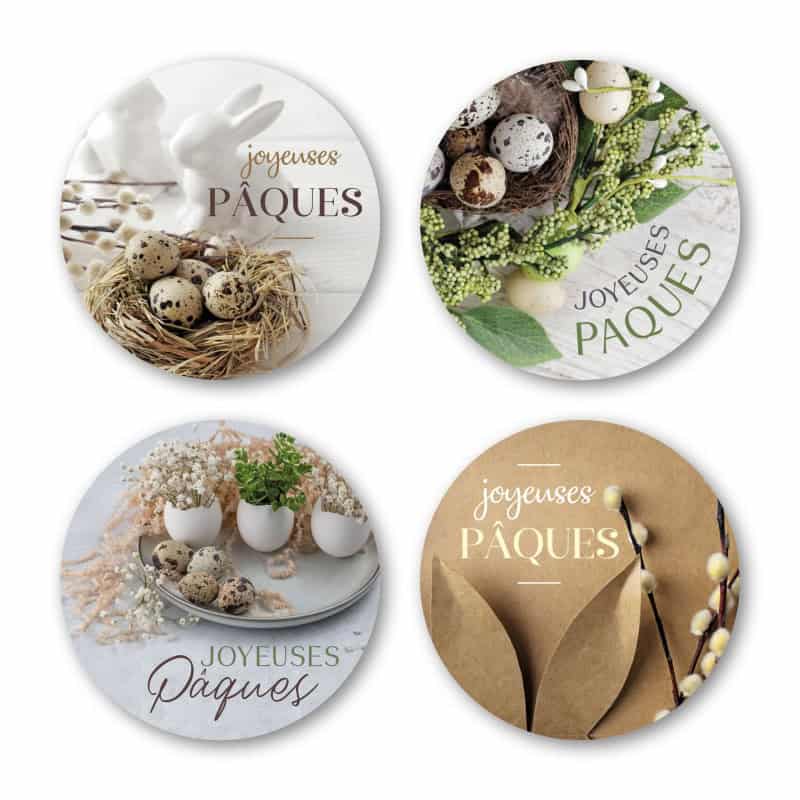 Etiquettes adhésives rondes pâques emballage grossiste Etiquettes adhésives rondes pâques emballage grossiste