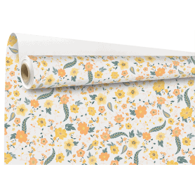 Papier kraft blanc imprimé fleurs emballage grossiste