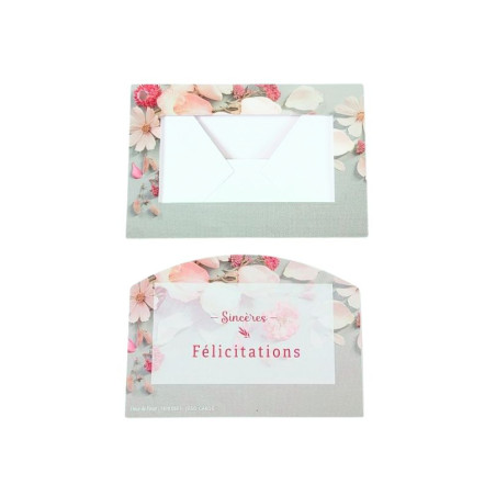 Cartes fleurs félicitations emballage grossiste