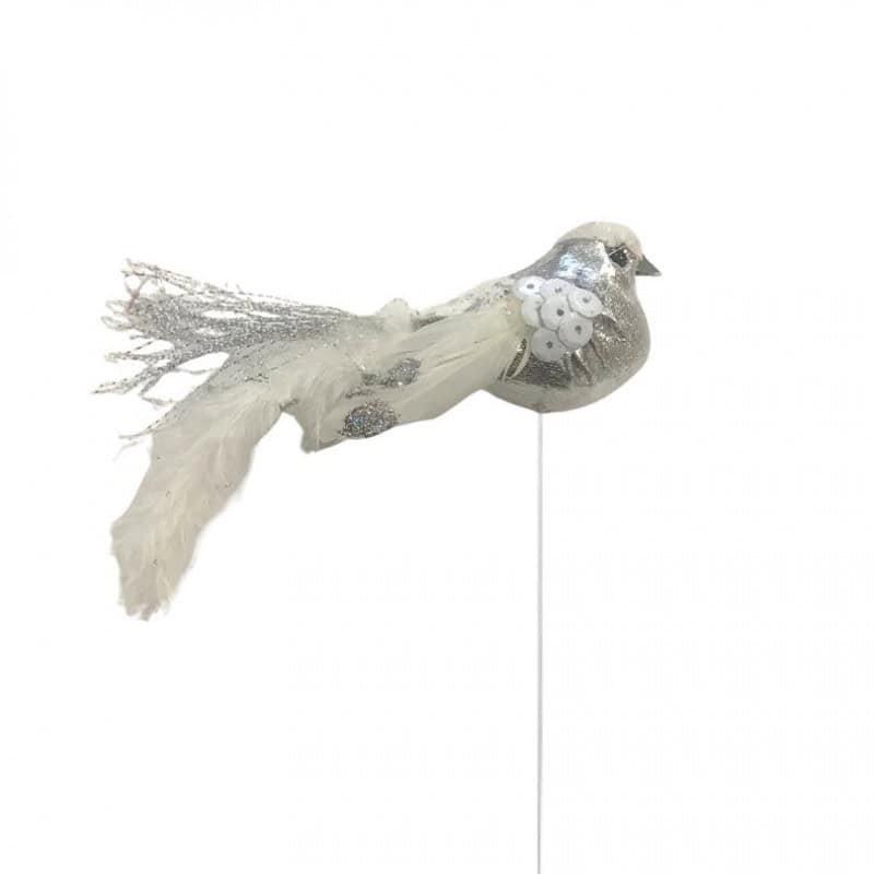 12 oiseaux à piquer - Grossiste fleuriste décoration Noël mariage