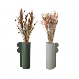 Vase en céramique anse effet cuir - Grossiste fleuriste déco pots