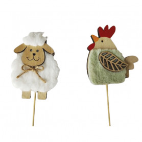 Pics pâques mouton et poule assortis décoration animaux grossiste