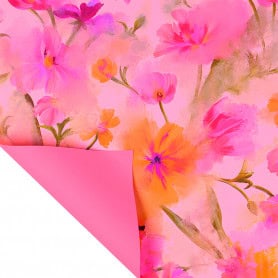 Papier polypro fleurs printemps acquarelle emballage grossiste
