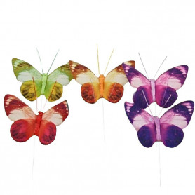 Papillons sur pics multi couleurs décoration accessoires grossiste